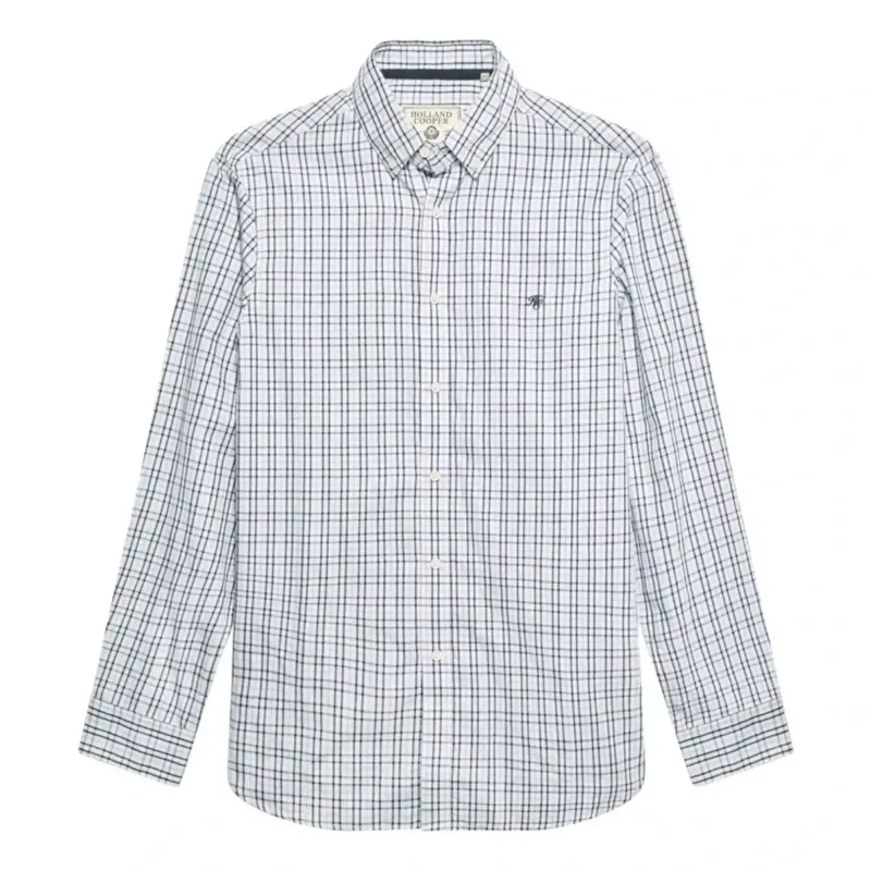 Holland Cooper Classic Men's Button Shirt - Cheltenham Check Blue-1