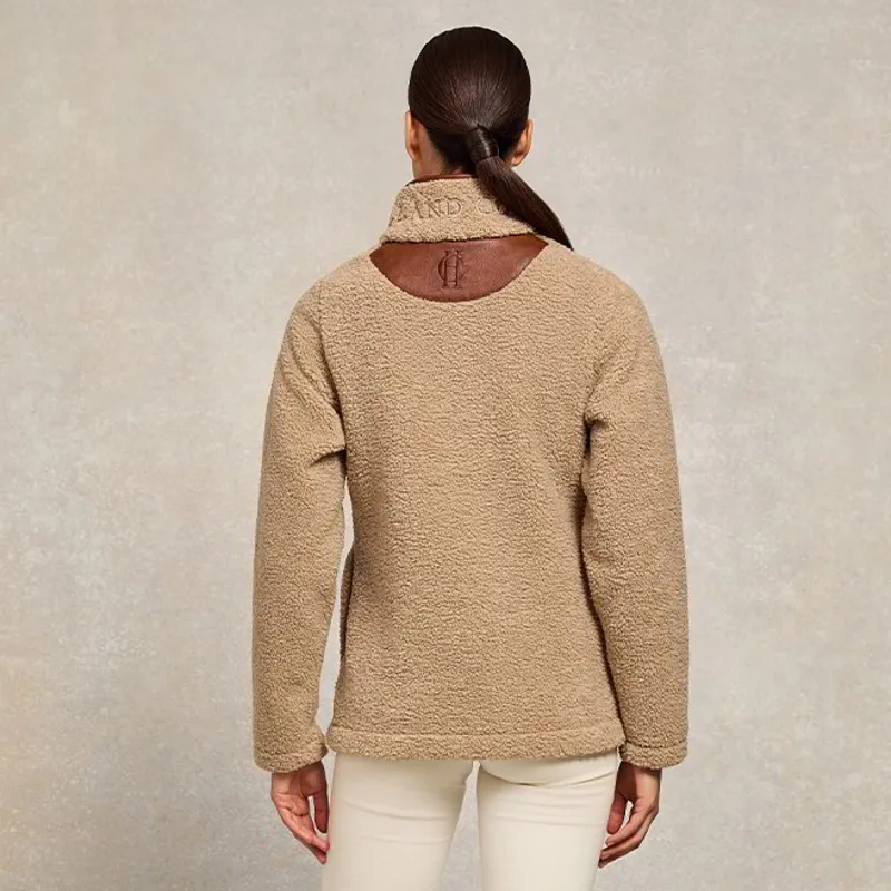 Holland Cooper Country Fleece Half Zip Ladies Pullover - Natural Borg-4
