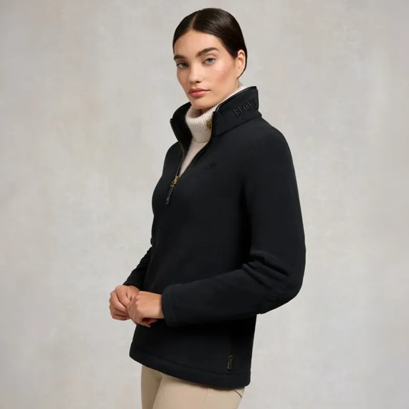 Holland Cooper Country Fleece Half Zip Women's Pullover - Black-1