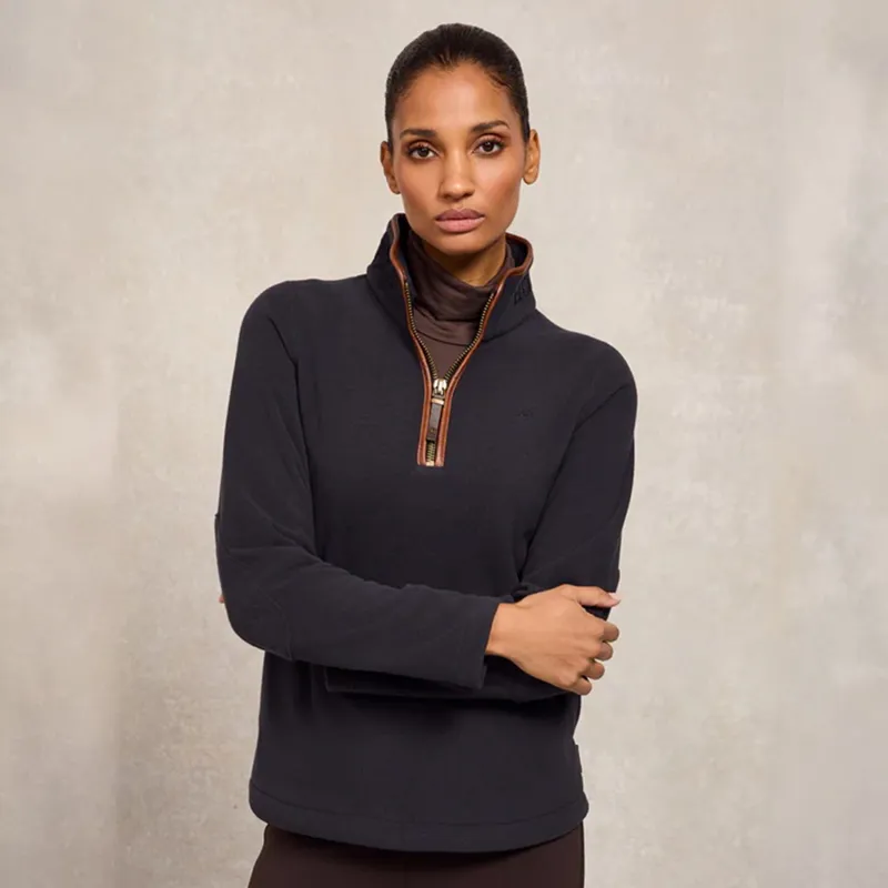 Holland Cooper Country Fleece Half Zip Ladies Sweater Ink Navy-1