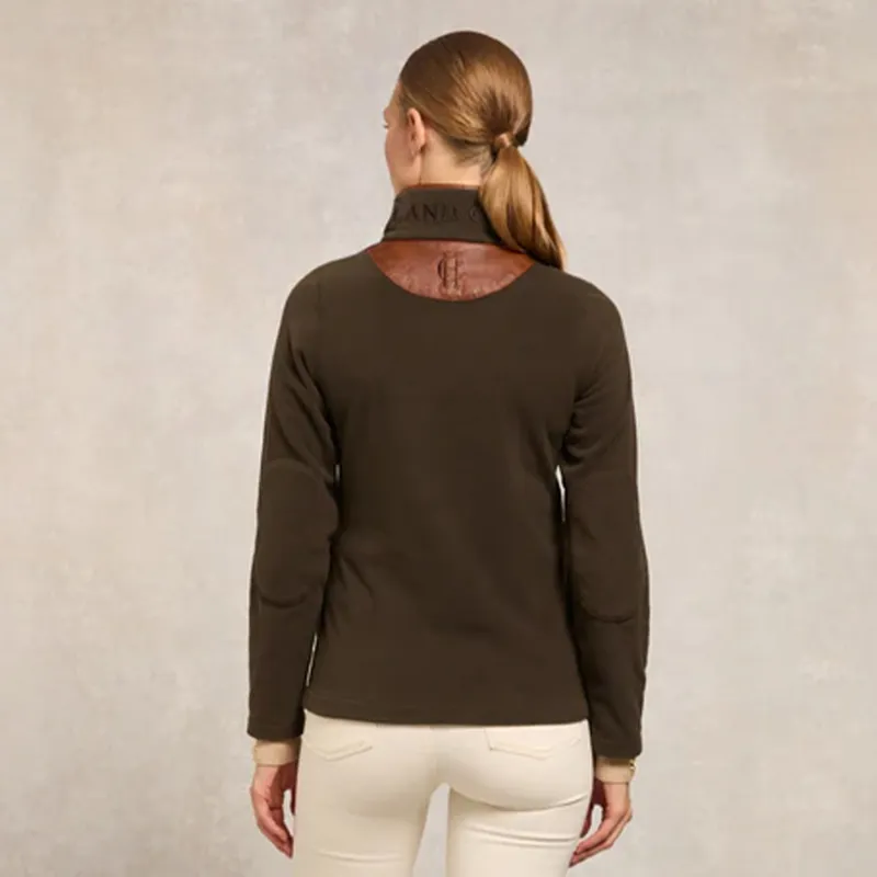 Holland Cooper Country Fleece Half Zip Ladies Pullover - Khaki-1