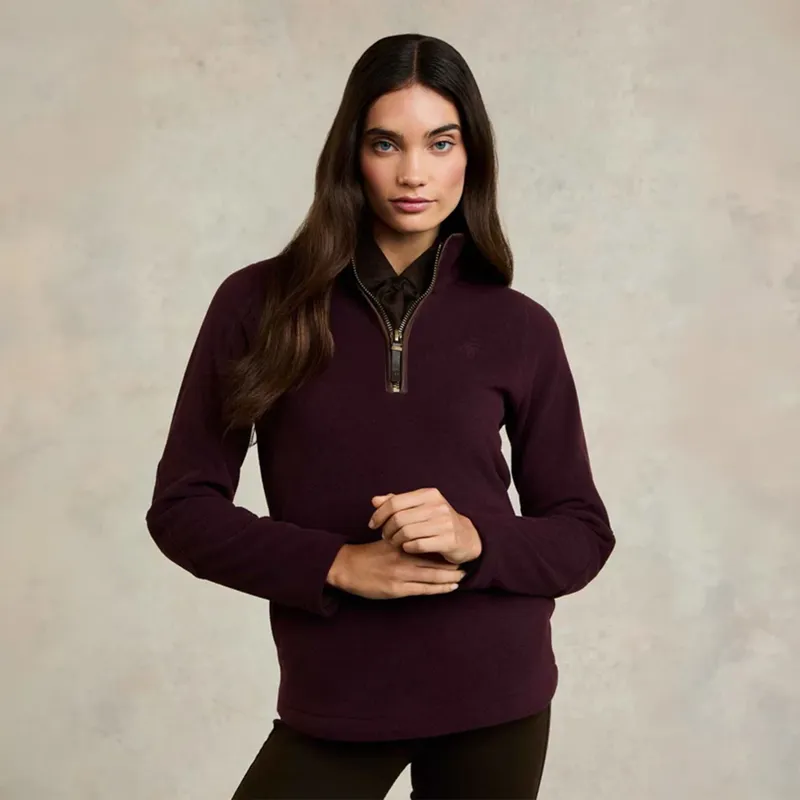 Holland Cooper Country Fleece Half Zip Ladies Pullover - Mulberry-1