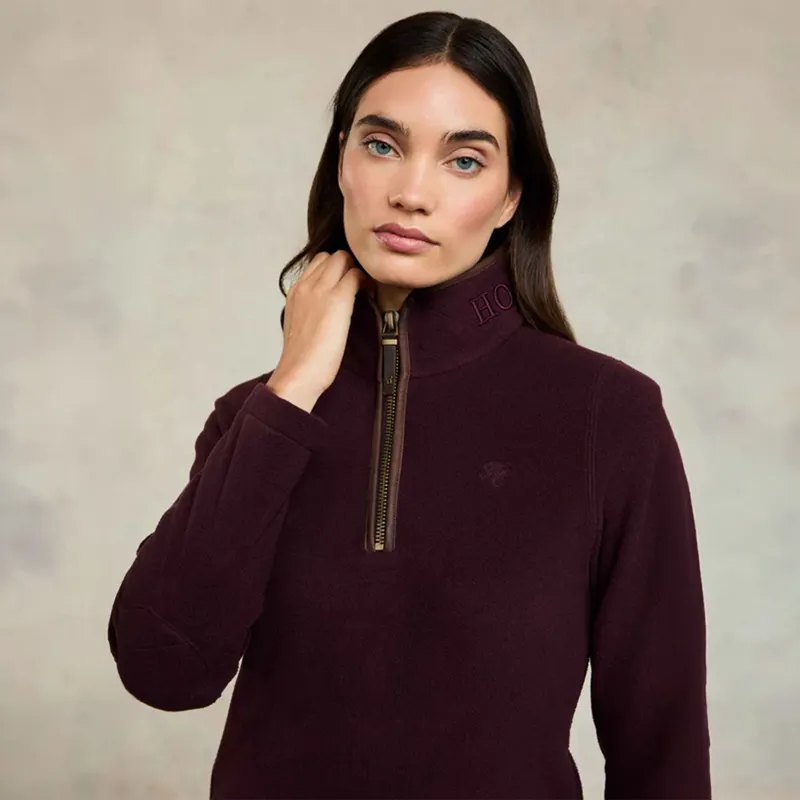 Holland Cooper Country Fleece Half Zip Ladies Pullover - Mulberry-6