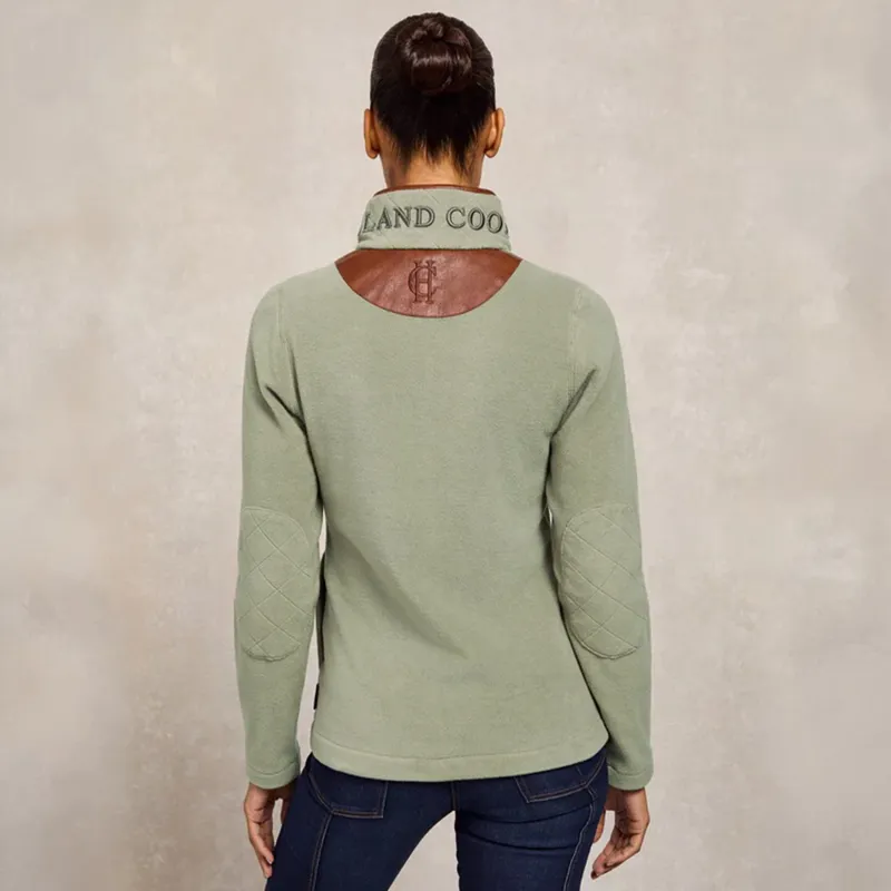 Holland Cooper Country Fleece Half Zip Womens Sweater - Sage-2