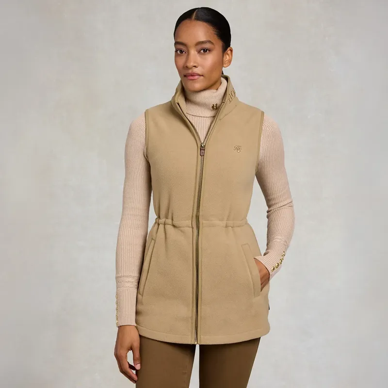 Holland Cooper Country Longline Fleece Womens Vest - Sand