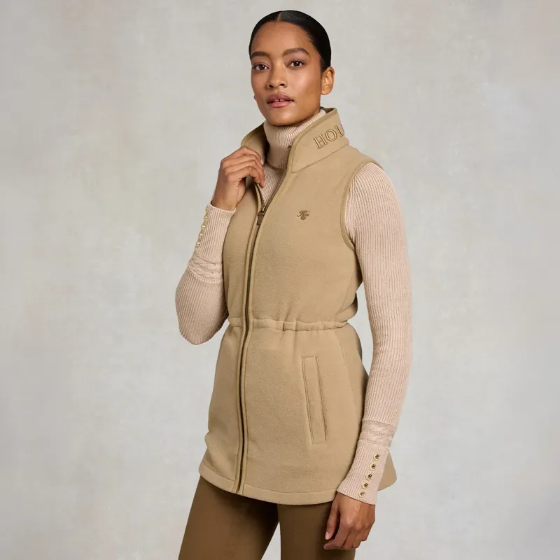 Holland Cooper Country Longline Fleece Womens Vest - Sand-1