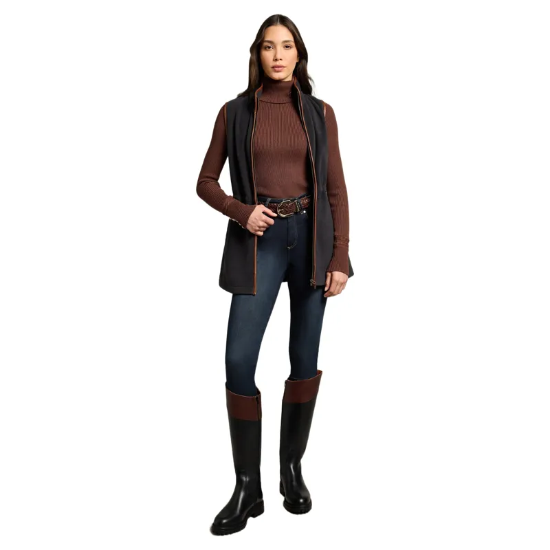 Holland Cooper Country Longline Fleece Women's Vest - Ink Navy-4