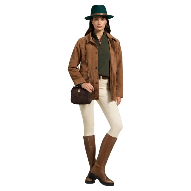Holland Cooper Country Women's Quarter Zip Knit - Forest Marl-2