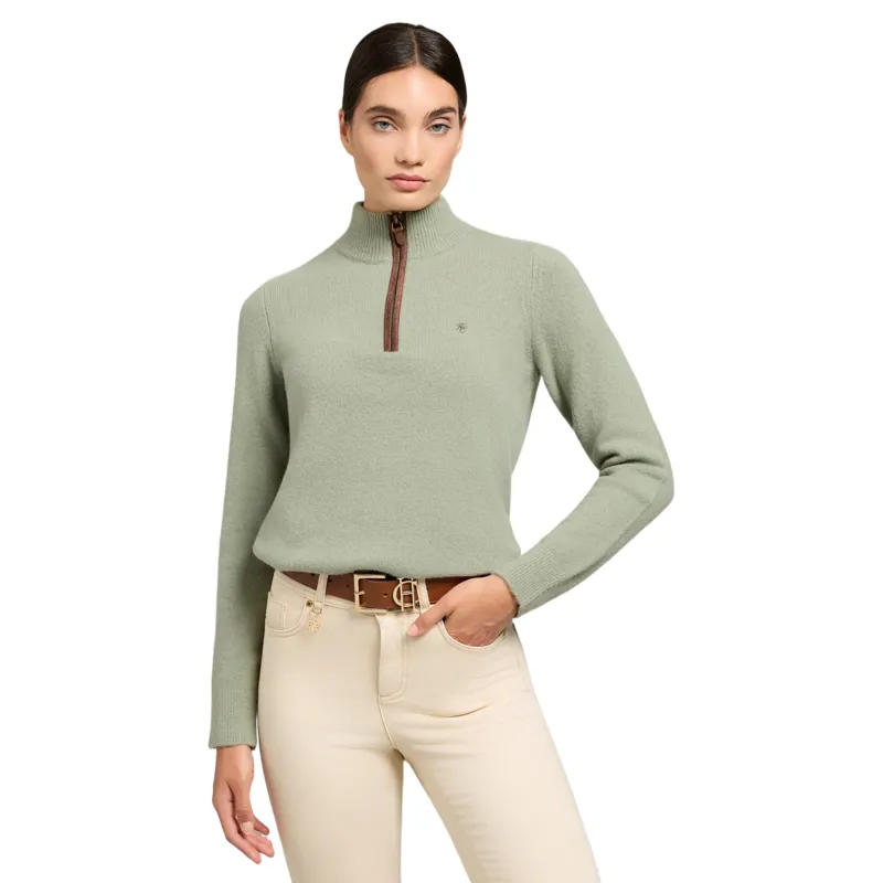 Holland Cooper Country Women's Quarter Zip Knit - Sage-3