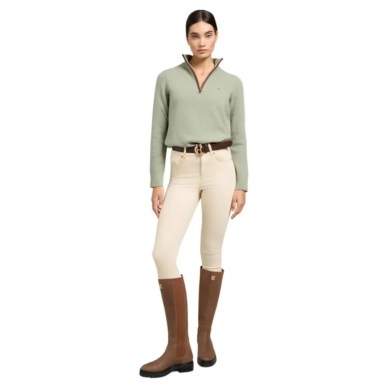 Holland Cooper Country Women's Quarter Zip Knit - Sage-2