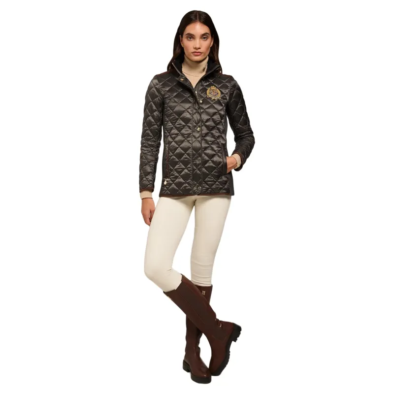 Holland Cooper Diamond Quilt Classic Women's Jacket - Khaki-3
