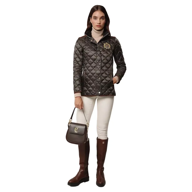 Holland Cooper Diamond Quilt Classic Women's Jacket - Khaki-4