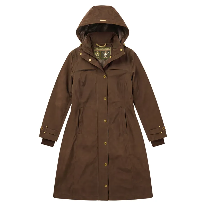 Holland Cooper Folgate Women's Long Waterproof Rain Coat - Chestnut-1