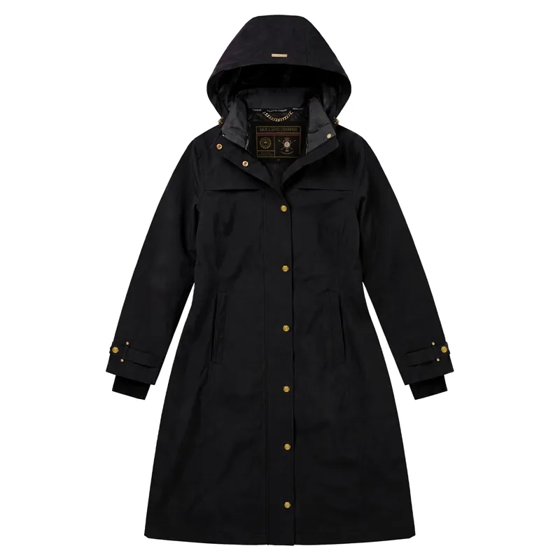 Holland Cooper Folgate Women's Long Waterproof Rain Coat - Black-1