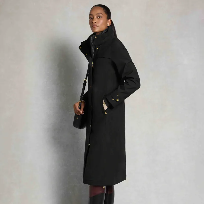 Holland Cooper Folgate Women's Long Waterproof Rain Coat - Black-7