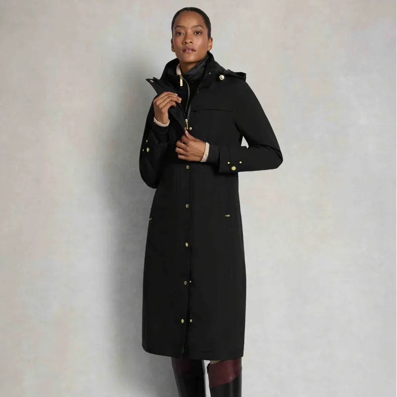 Holland Cooper Folgate Women's Long Waterproof Rain Coat - Black-4