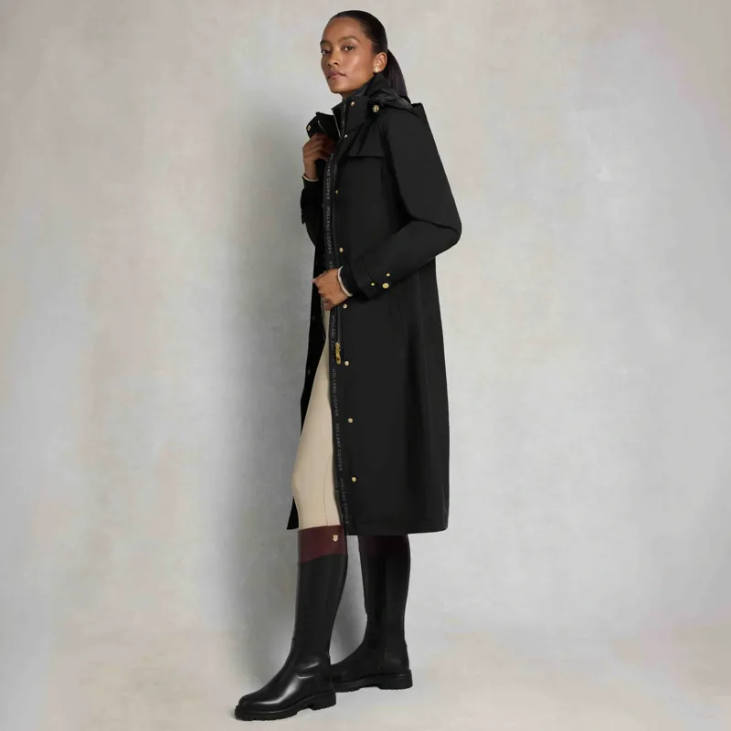 Holland Cooper Folgate Women's Long Waterproof Rain Coat - Black-3