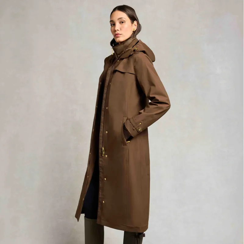 Holland Cooper Folgate Women's Long Waterproof Rain Coat - Chestnut-2