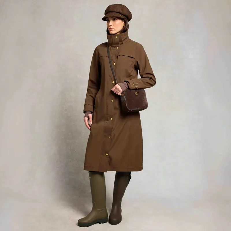 Holland Cooper Folgate Women's Long Waterproof Rain Coat - Chestnut-6