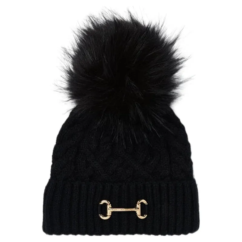 Holland Cooper Horse Bit Pom Pom Hat - Black-1