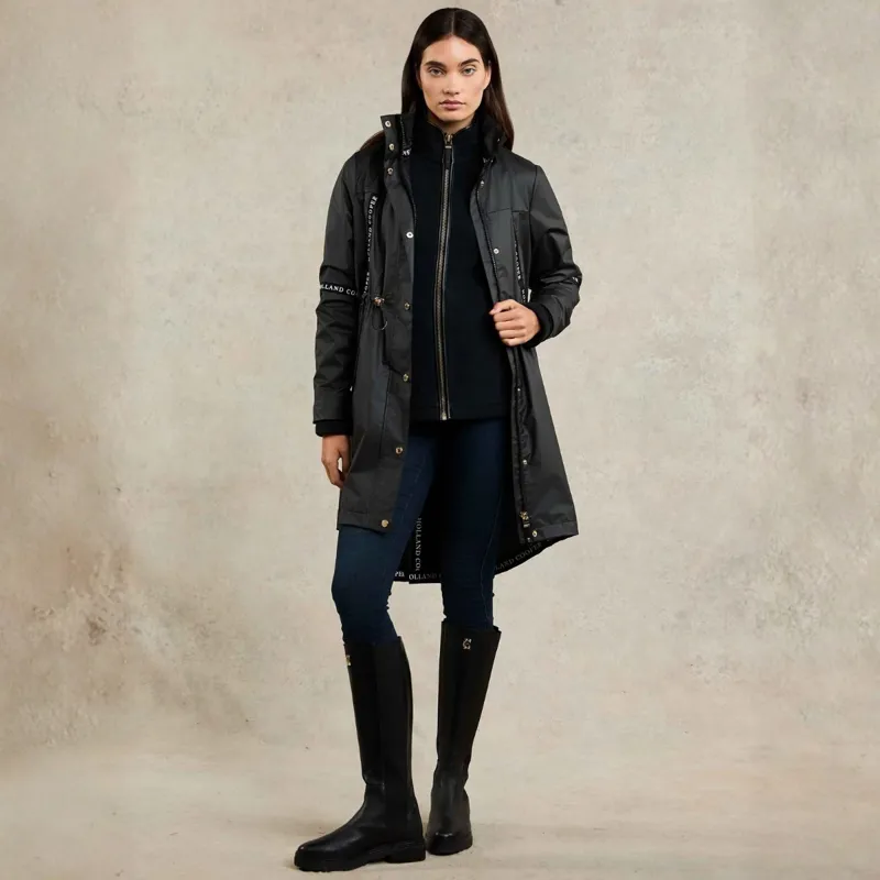 Holland Cooper Womens Waterproof Raincoat - Matte Black-5
