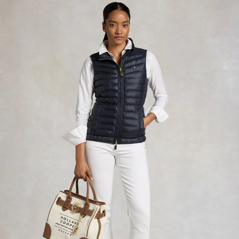 Holland Cooper Women's Lightweight Puffer Vest - Ink Navy-3