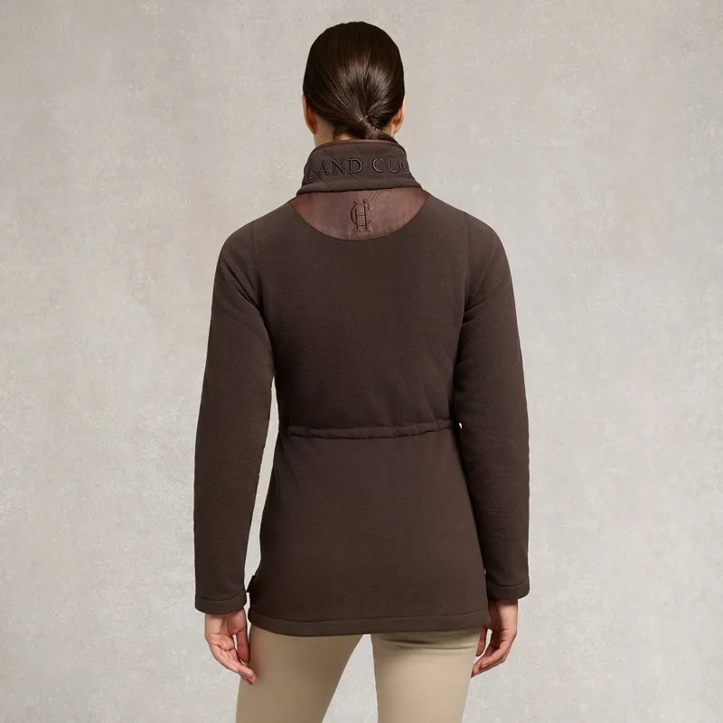 Holland Cooper Longline Country Fleece Women's Jacket - Chocolate-2