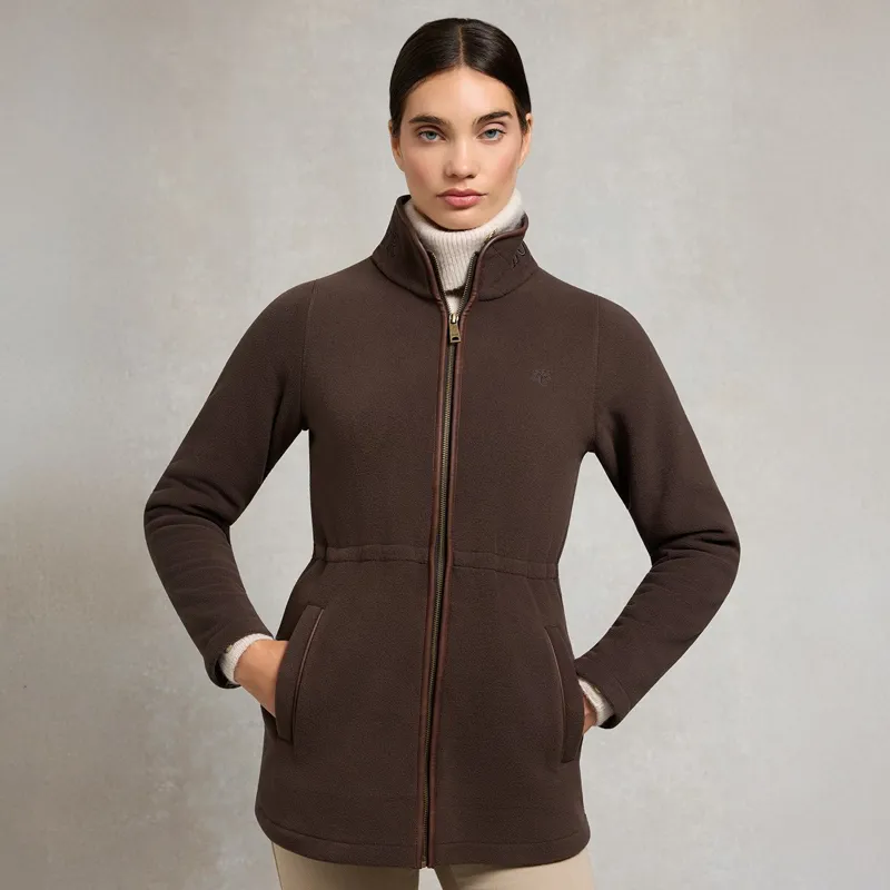 Holland Cooper Longline Country Fleece Women's Jacket - Chocolate