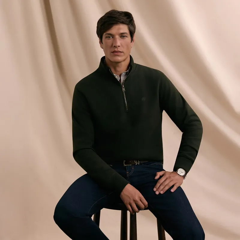Holland Cooper Men's Quarter Zip Sweatshirt - Racing Green-6