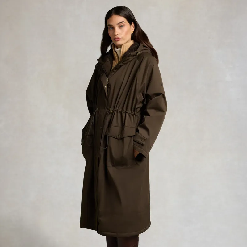 Holland Cooper Women's One-Size Waterproof Parka - Olive Brown-3