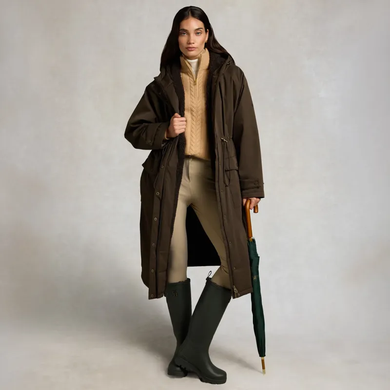 Holland Cooper Women's One-Size Waterproof Parka - Olive Brown-5