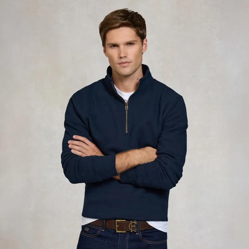 Holland Cooper Men's Quarter Zip Sweatshirt - Ink Navy-1