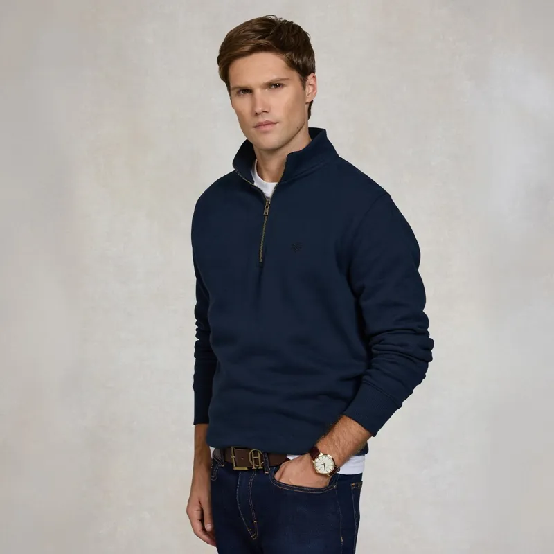 Holland Cooper Men's Quarter Zip Sweatshirt - Ink Navy-4