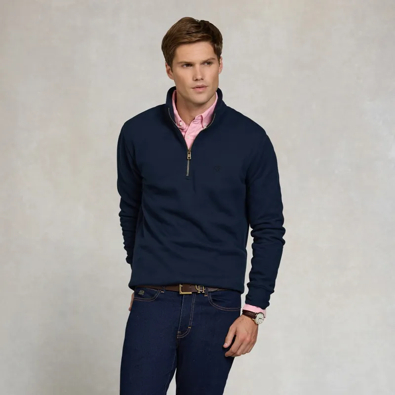 Holland Cooper Men's Quarter Zip Sweatshirt - Ink Navy-5