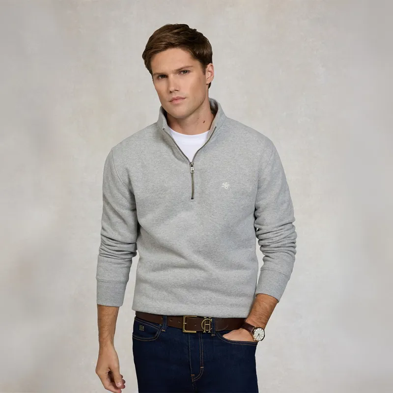 Holland Cooper Men's Quarter Zip Sweatshirt - Grey