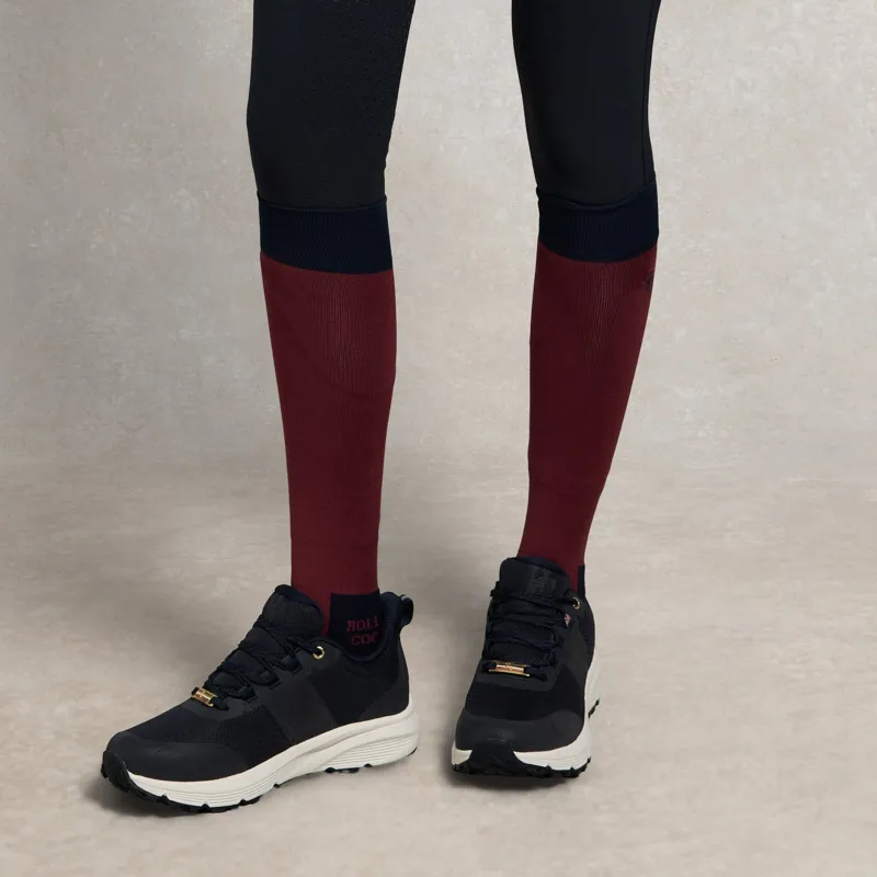 Holland Cooper Women's Tall Riding Socks - Oxblood/Navy