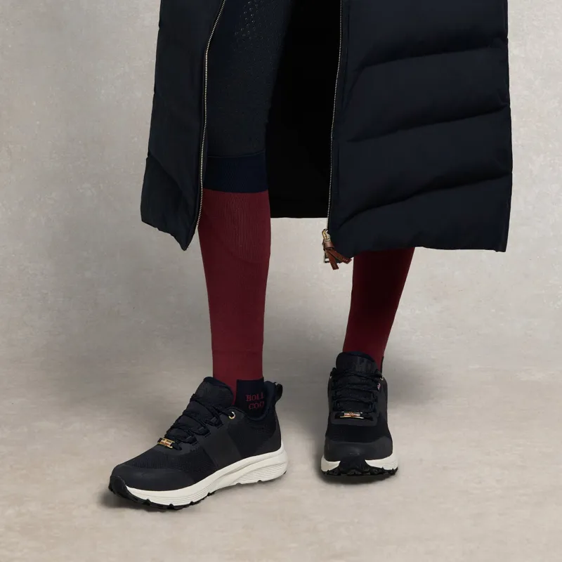 Holland Cooper Women's Tall Riding Socks - Oxblood/Navy-2