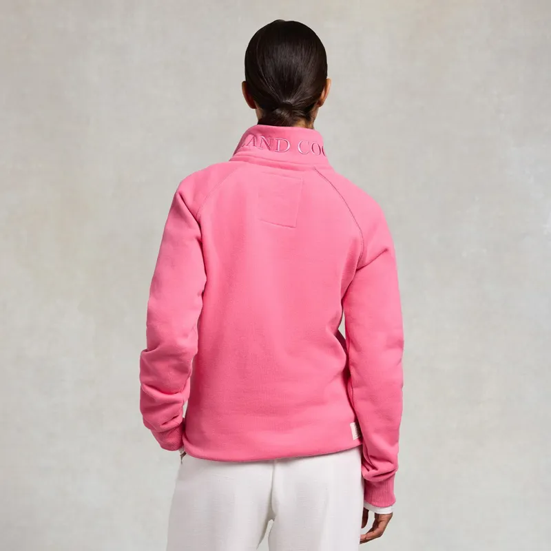 Holland Cooper Sporting Goods Henley Women's Quarter Zip - Peony Pink-1