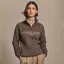 Holland Cooper Sporting Goods Henley Womens Quarter Zip Sweater - Chocolate Marl