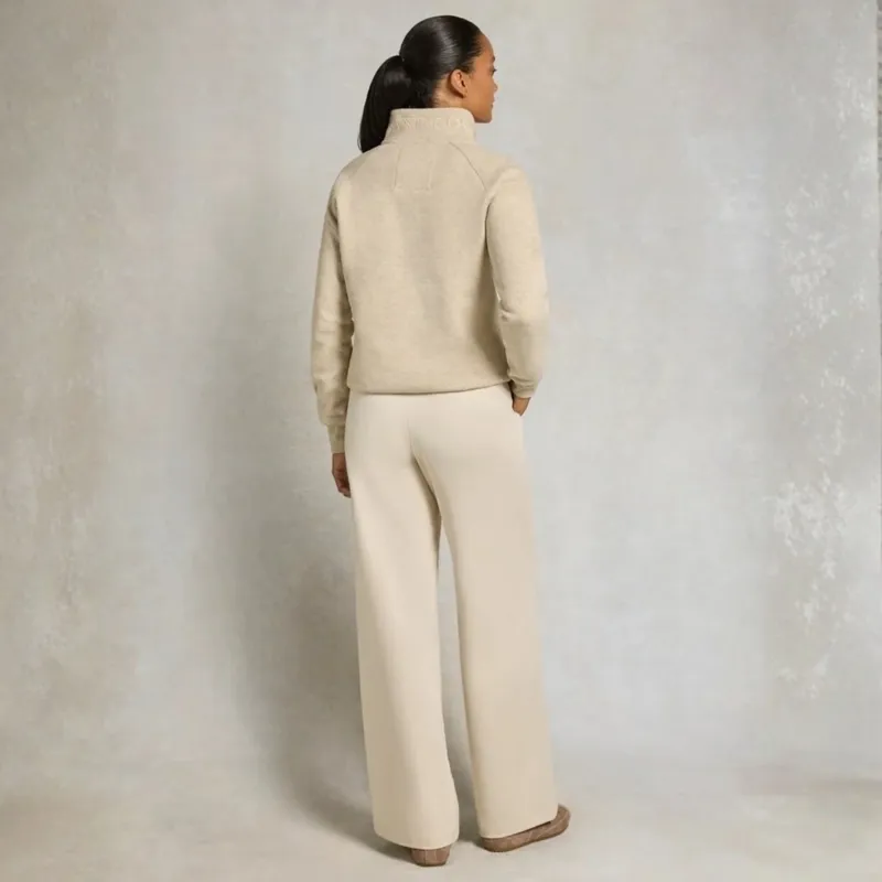 Holland Cooper Sporting Goods Henley Womens Quarter Zip Pullover - Oatmeal Marl-6