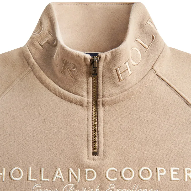 Holland Cooper Sporting Goods Henley Women's Quarter Zip - Taupe-4