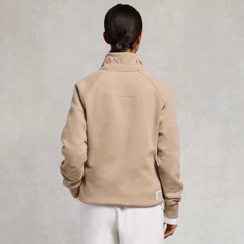 Holland Cooper Sporting Goods Henley Women's Quarter Zip - Taupe-2