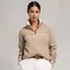 Holland Cooper Sporting Goods Henley Women's Quarter Zip - Taupe