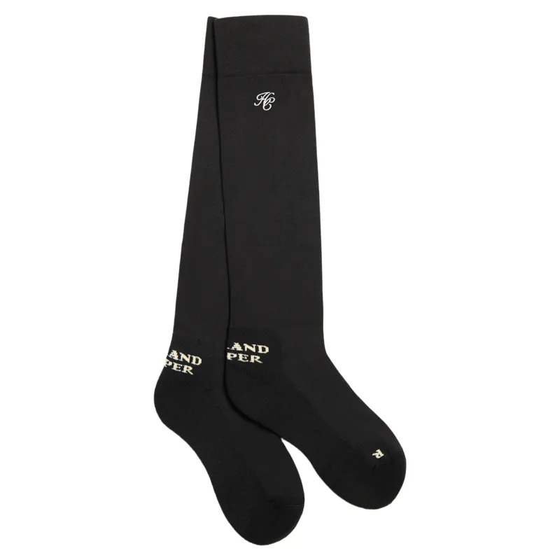Holland Cooper Womens Tall Riding Socks - Black/Ecru-2
