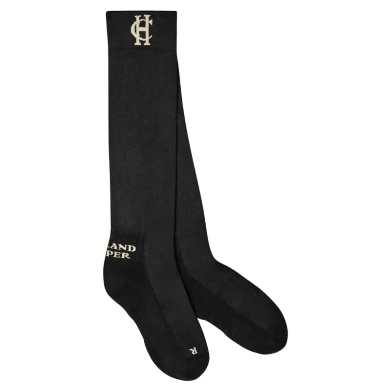 Holland Cooper Womens Tall Riding Socks - Black/Ecru-1