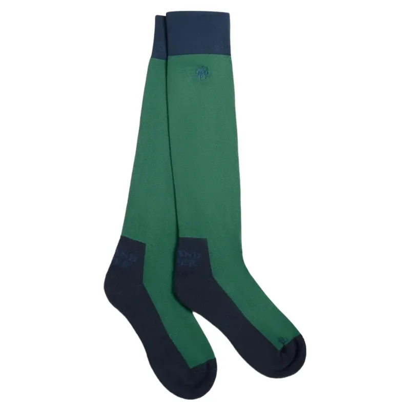 Holland Cooper Womens Tall Riding Socks - Racing Green/Navy-1