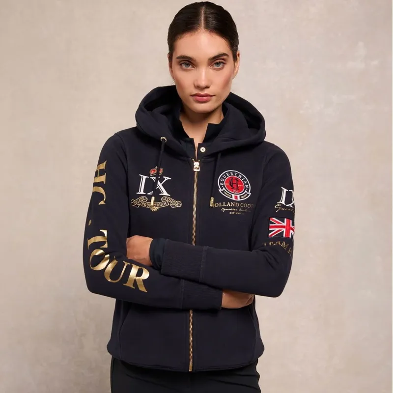Holland Cooper Team Zip Hoodie Women's - Ink Navy-3