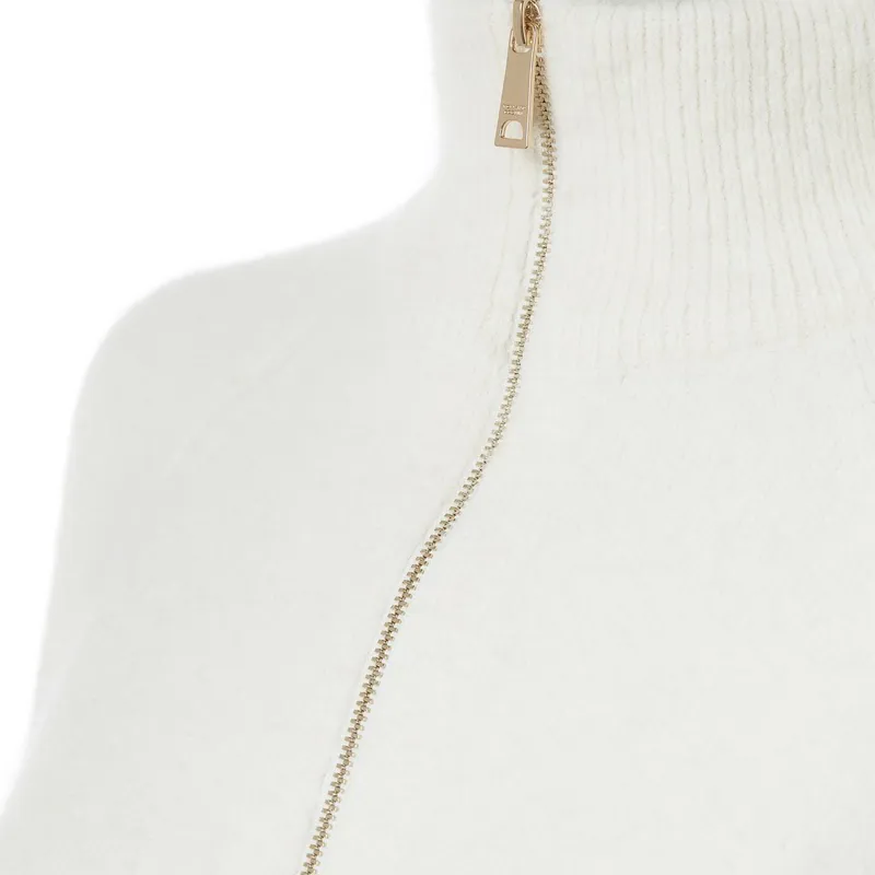 Holland Cooper Tori Half Zip Knit Ladies Sweater - Natural-2