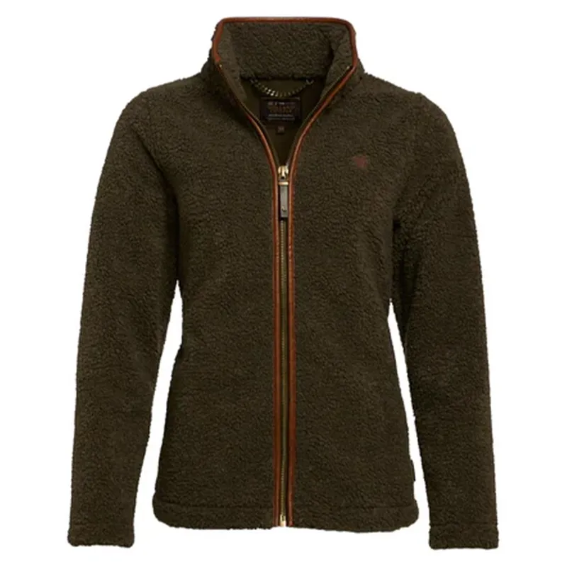 Holland Cooper Country Womens Full Zip Fleece - Khaki Borg-3
