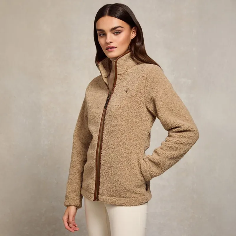 Holland Cooper Country Womens Full Zip Fleece Jacket - Natural Sherpa-1